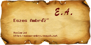 Eszes Ambró névjegykártya